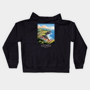 A Pop Art Travel Print of Azores - Portugal Kids Hoodie